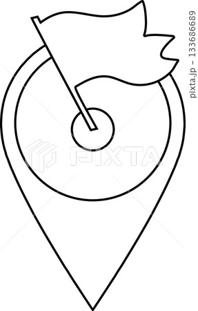 Outline Destination Flag Point of Interest Map Icon Outline Destination Flag Point of Interest Map Icon 133686689