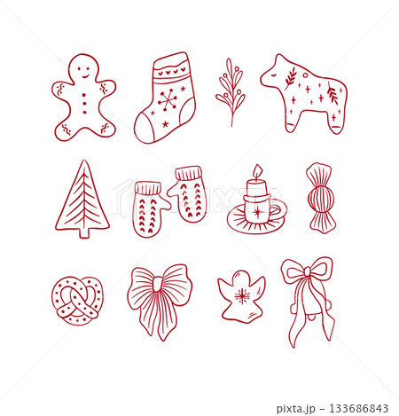 Christmas whimsical clipart set Christmas whimsical clipart set 133686843