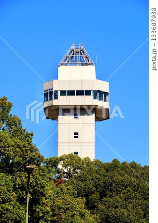 快晴のスカイワードあさひ 青空に映える展望タワー 快晴のスカイワードあさひ 青空に映える展望タワー 133687938