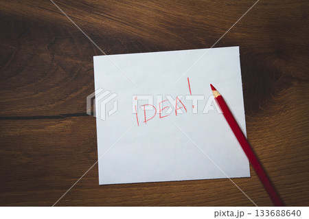Colored pencils and white paper. Children's creativity. Template for drawing. Colored pencils and white paper. Children's creativity. Template for drawing. 133688640