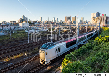 【横須賀線】早朝の東京方面へ向かう列車 133688861
