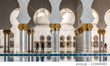 Sheikh Zayed Grand Mosque timelapse located in Abu Dhabi - capital city of United Arab Emirates. Sheikh Zayed Grand Mosque timelapse located in Abu Dhabi - capital city of United Arab Emirates. 133689865