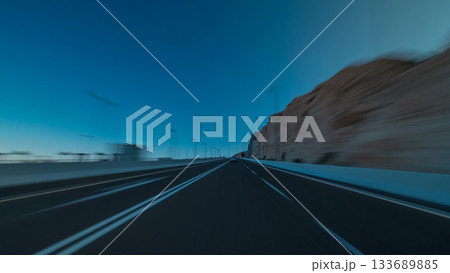 Curvy road through the Jebel Hafeet road timelapse hyperlapse, Al Ain, United Arab Emirates Curvy road through the Jebel Hafeet road timelapse hyperlapse, Al Ain, United Arab Emirates 133689885