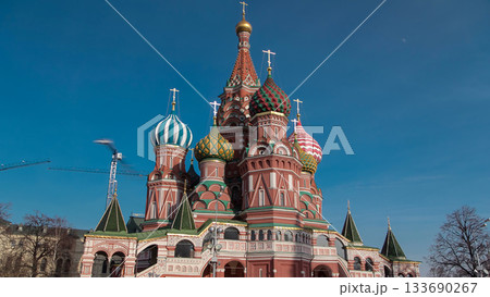 St. Basils cathedral timelapse hyperlapse in Moscow, Russia 133690267