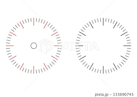 Blank Clock Face or Speedometer Dial Scale Set Template. 133690743