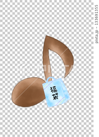 Musical note with lucky bag Musical note with lucky bag 133691355