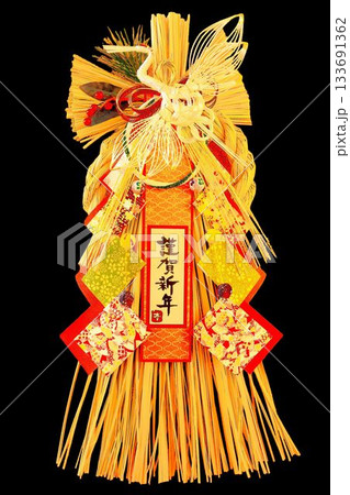 正月飾り・しめ飾り（年賀はがき素材・切抜き素材） 133691362