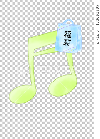 Musical note with lucky bag 133691395