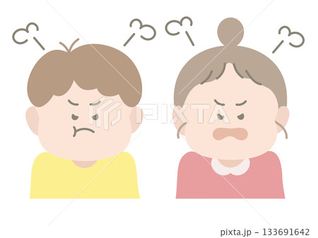怒っている男の子と女の子 ポーズ 表情 怒っている男の子と女の子 ポーズ 表情 133691642