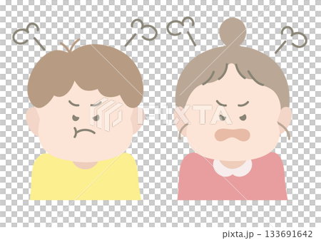 Angry boy and girl pose facial expression Angry boy and girl pose facial expression 133691642