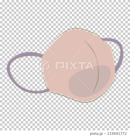 粉紅色三維面具插圖 133691772