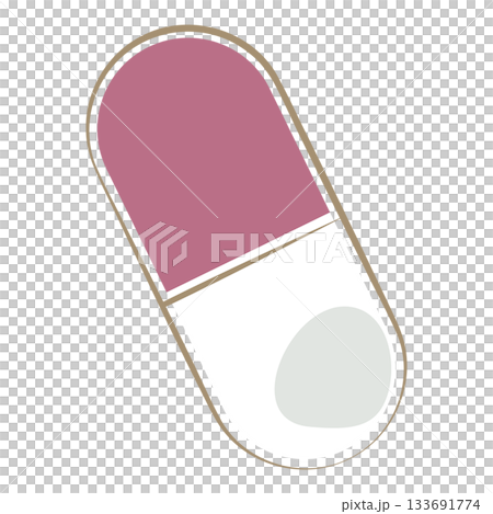 ピンクと白のカプセル薬のイラスト ピンクと白のカプセル薬のイラスト 133691774