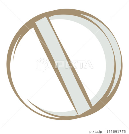 スコア線入りの丸い錠剤のイラスト 133691776