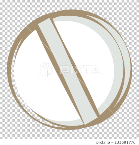 スコア線入りの丸い錠剤のイラスト 133691776