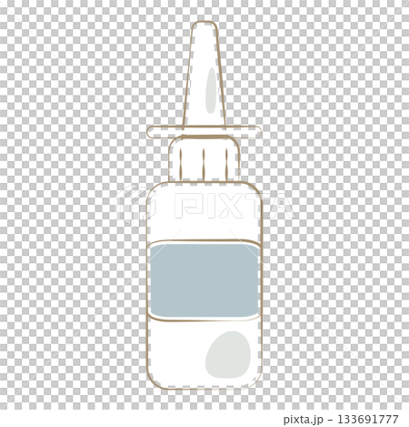 Illustration of a nasal spray bottle with a nozzle Illustration of a nasal spray bottle with a nozzle 133691777