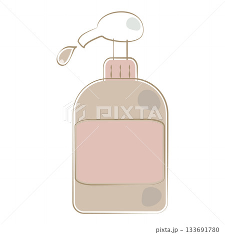 うがい薬のポンプボトルのイラスト 133691780