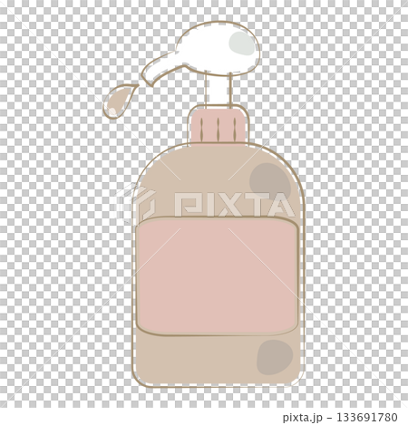 うがい薬のポンプボトルのイラスト 133691780