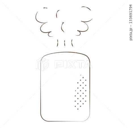 こげ茶線画の加湿機のイラスト(蒸気) こげ茶線画の加湿機のイラスト(蒸気) 133691794