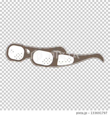 花粉症眼鏡的棕色線條圖 133691797
