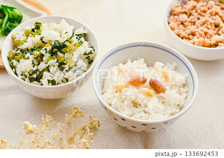 菜めしとピーナッツご飯　 133692453