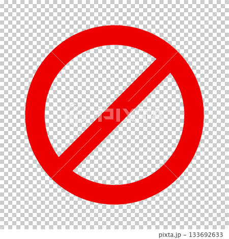 Prohibited mark icon material red warning 133692633