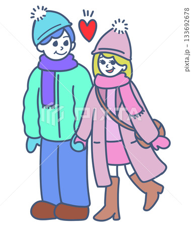 手を繋いでデートする冬のカップル 手を繋いでデートする冬のカップル 133692678