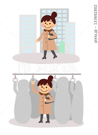 通勤する女性 133692802