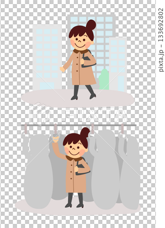 通勤する女性 133692802