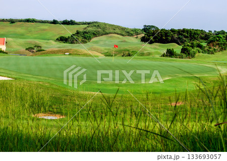 Golf Course Lush Greens in Luzhu Taoyuan Taiwan. Golf Course Lush Greens in Luzhu Taoyuan Taiwan. 133693057