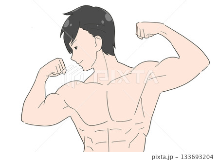 筋肉ムキムキの男性 イラスト 筋肉ムキムキの男性 イラスト 133693204