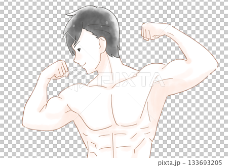 Muscular man watercolor illustration Muscular man watercolor illustration 133693205