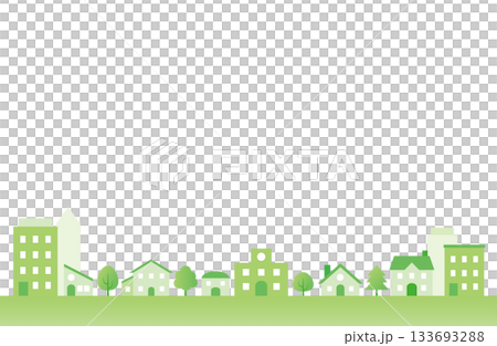 綠色城鎮景觀簡約背景插圖 133693288