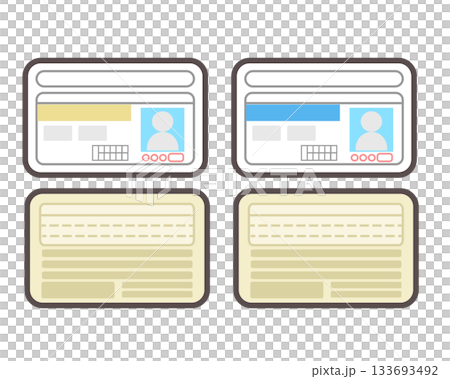 運転免許証の表裏のイラスト 133693492