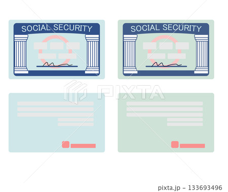 ソーシャルセキュリティーカードの表裏のイラスト 133693496