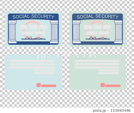 ソーシャルセキュリティーカードの表裏のイラスト 133693496