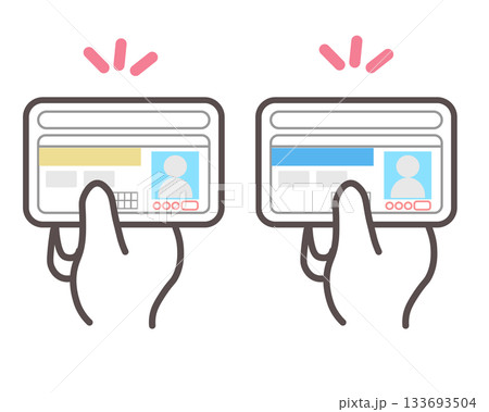運転免許証を差し出す手のイラスト 運転免許証を差し出す手のイラスト 133693504