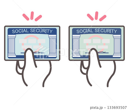ソーシャルセキュリティーカードを差し出す手のイラスト ソーシャルセキュリティーカードを差し出す手のイラスト 133693507