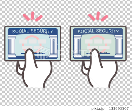 ソーシャルセキュリティーカードを差し出す手のイラスト ソーシャルセキュリティーカードを差し出す手のイラスト 133693507