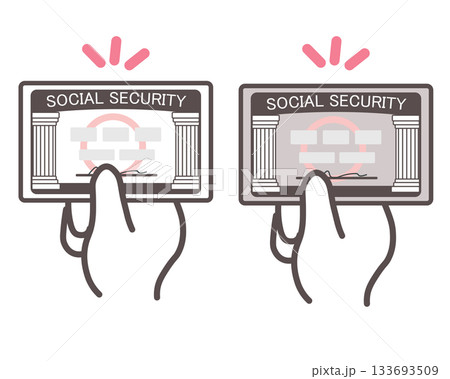 ソーシャルセキュリティーカードを差し出す手のイラスト 133693509