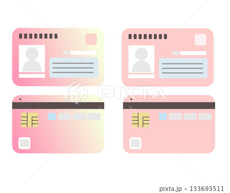 マイナンバーカード表裏のイラスト 133693511