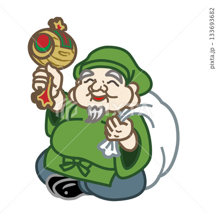 打ち出の小槌を持った大黒天　クリップアート 133693682