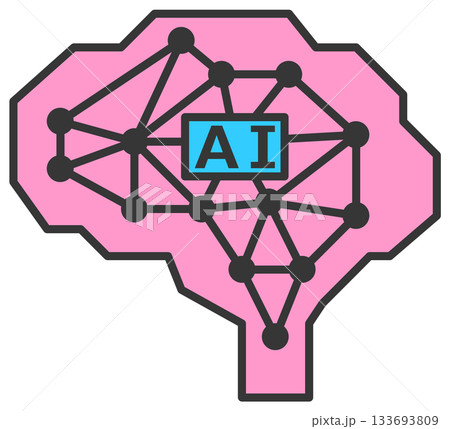 情報や計算を高速で処理する高性能AIの頭脳アイコン 133693809