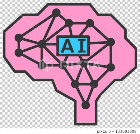 情報や計算を高速で処理する高性能AIの頭脳アイコン 133693809