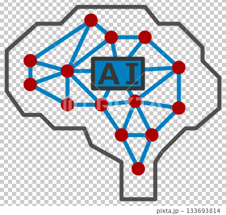 情報や計算を高速で処理する高性能AIの頭脳アイコン 情報や計算を高速で処理する高性能AIの頭脳アイコン 133693814