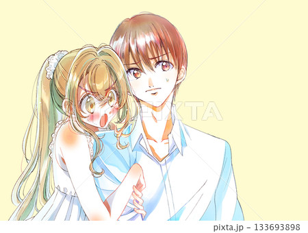 年下の女性にくっつかれる男性　困る 133693898