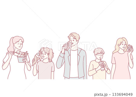 people record joyful family gatherings, various ages capturing memories through smartphones today, different generations documenting special moments with digital devices now 133694049