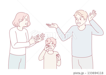 Little boy cry see parents argue Little boy cry see parents argue 133694118