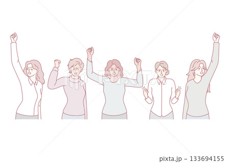 Multiethnic women on demonstration again gender demonstration 133694155