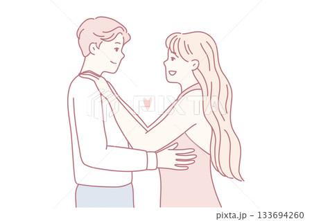 two persons mutually display kindness and affection through gentle and caring physical interactions two persons mutually display kindness and affection through gentle and caring physical interactions 133694260