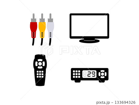 TV with RCA cable stock illustration TV with RCA cable stock illustration 133694326